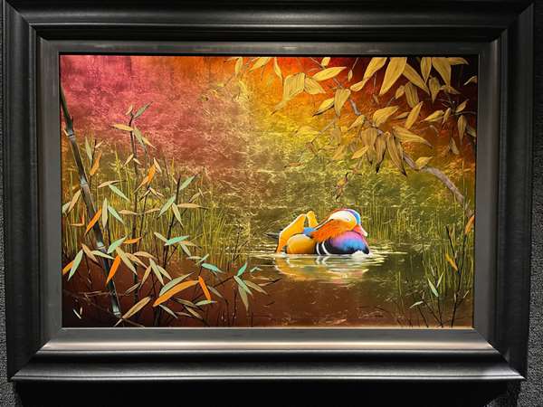 Patrick GuytonArt titleSitting Pretty Original on 22k gold 24X36 33X45F