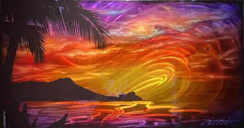 Chris DeRubeisArt titleDiamondhead Sunset 20X40