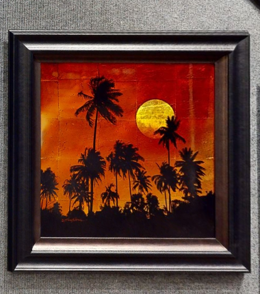 Patrick GuytonArt titleSunset Palms 24x24 24x24